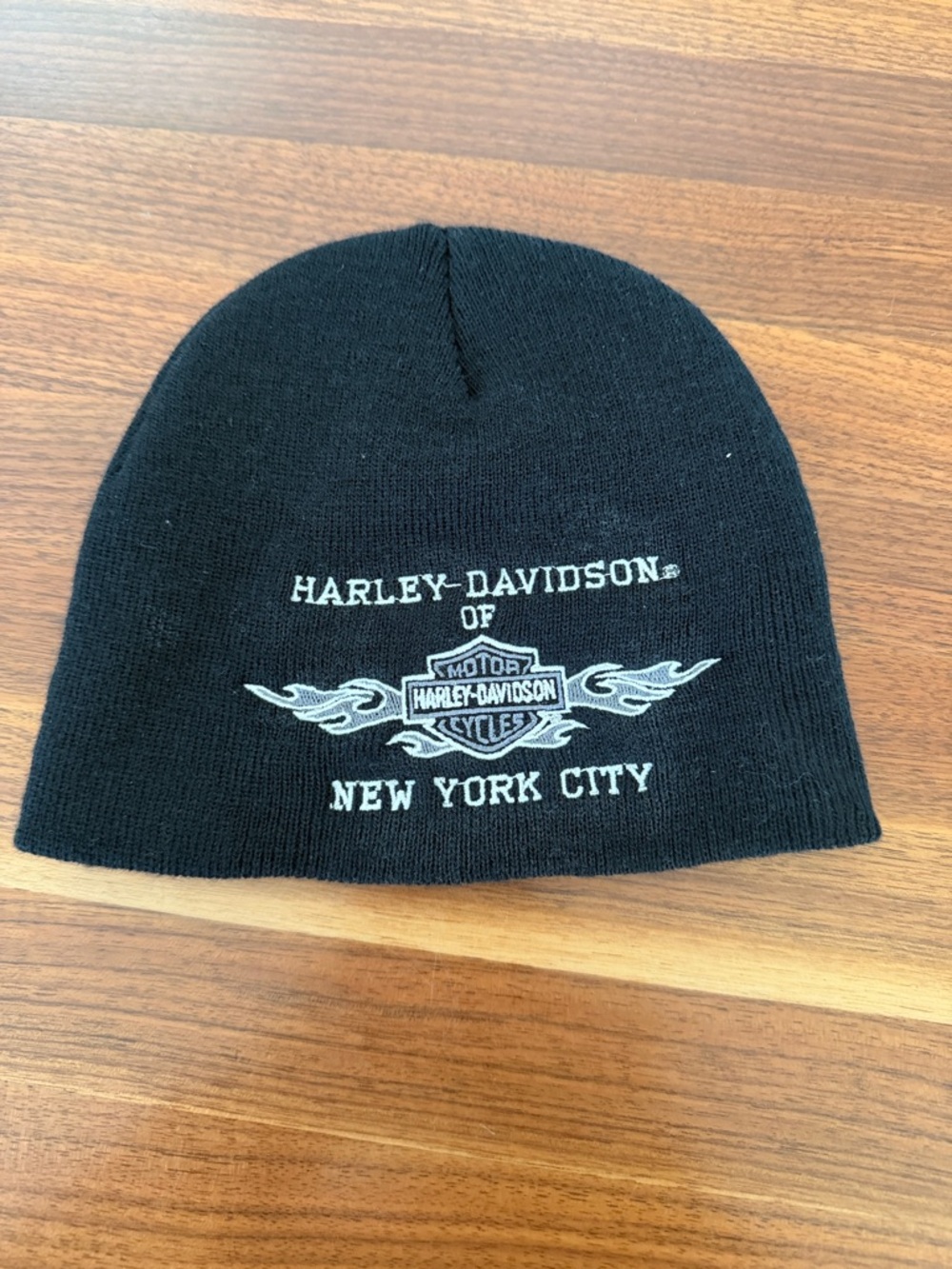 Harley-Davidson Black Beanie with White NY City Logo